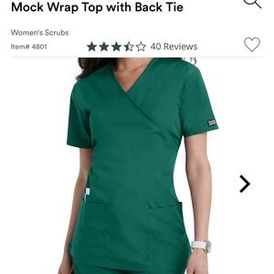 Cherokee Mock Wrap Scrub Top, NEW WITH TAGS! Size small, hunter green! Never use